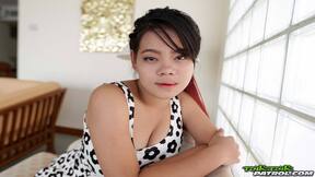 Busty Wa stripping posing nude and cupping her big breasts