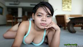 Busty Wa stripping posing nude and cupping her big breasts